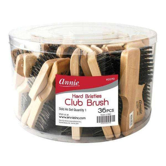 Annie Hard Mini Club Boar & Nylon Bristle Brush Bulk