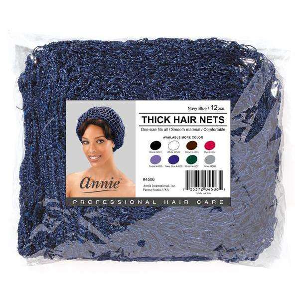Annie International, Inc. - Ms. Remi Thick Hair Net Bulk 12Pc Navy Blue