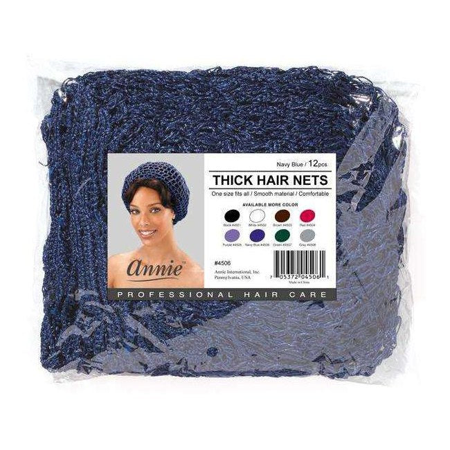 Annie International, Inc. - Ms. Remi Thick Hair Net Bulk 12Pc Navy Blue