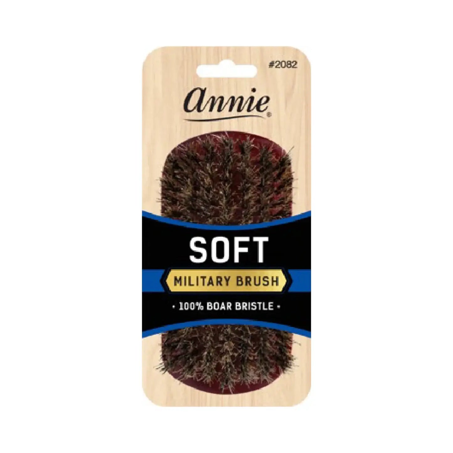 Annie International, Inc. - Annie Soft Military Brush 100% Pure Boar Bristles Dark Brown