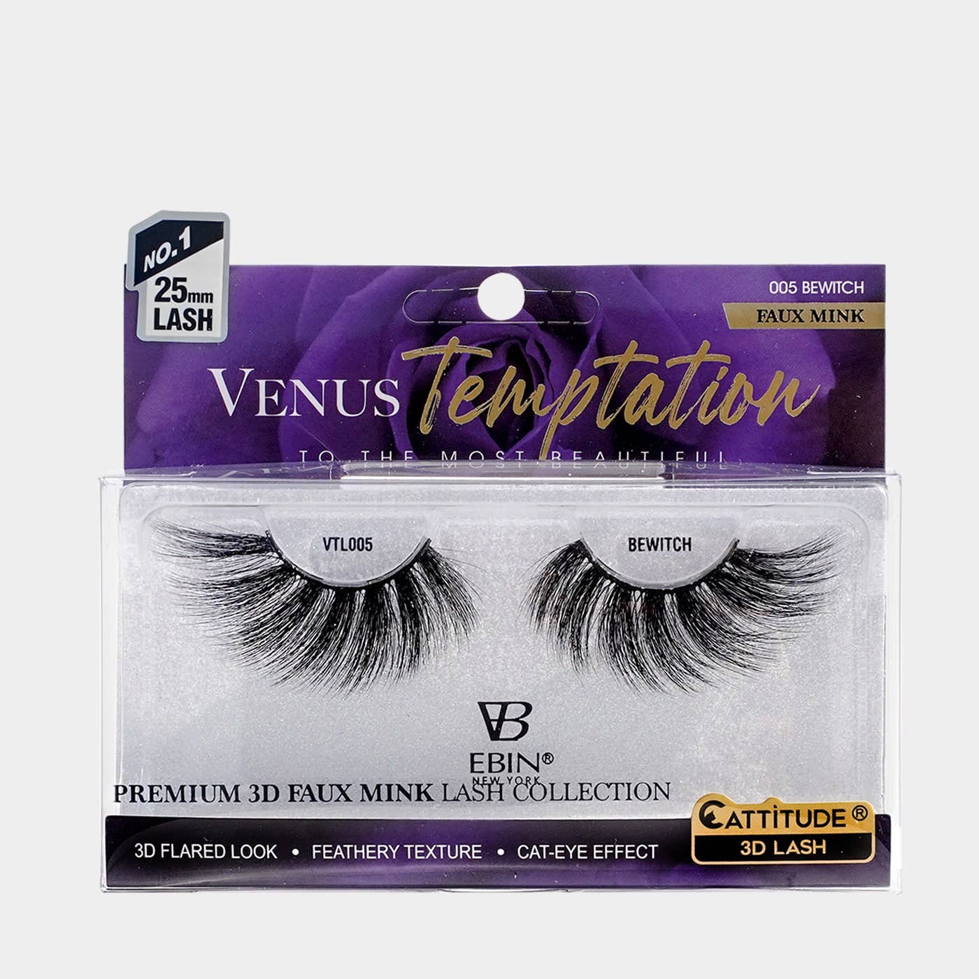 EBIN NEW YORK - Venus Temptation 25mm Faux Mink 3D Lashes: Mesmerize