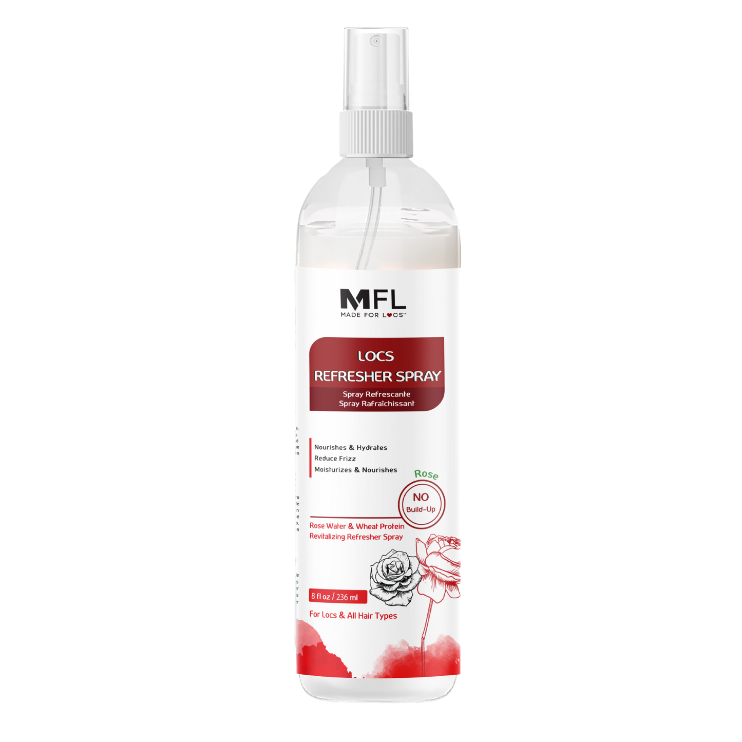 Made For Locs - Locs Rose-Water Refresher Spray | 8 oz: Peppermint & Rosemary