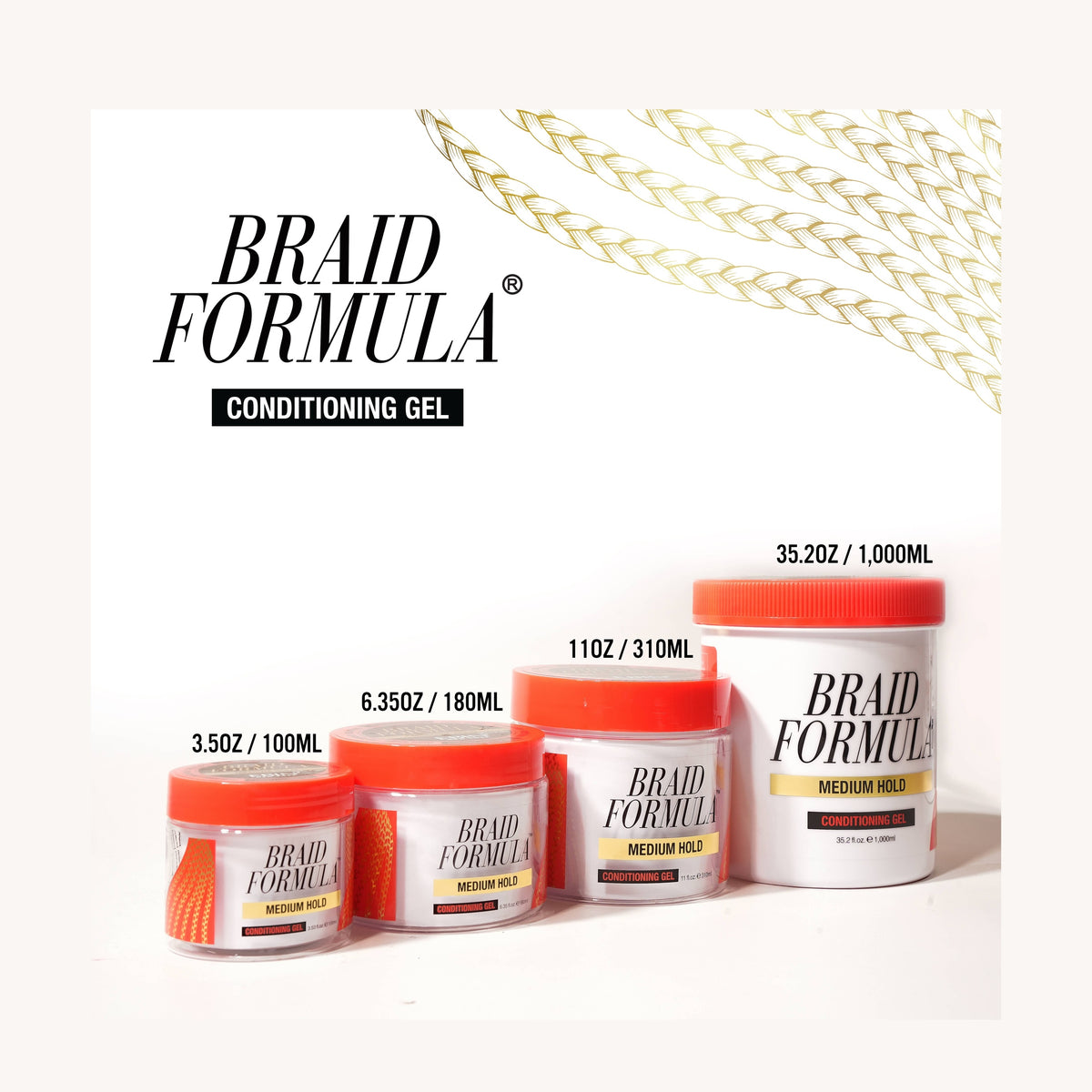 EBIN NEW YORK - BRAID FORMULA CONDITIONING GEL MEDIUM HOLD: 3.53oz / 100mL