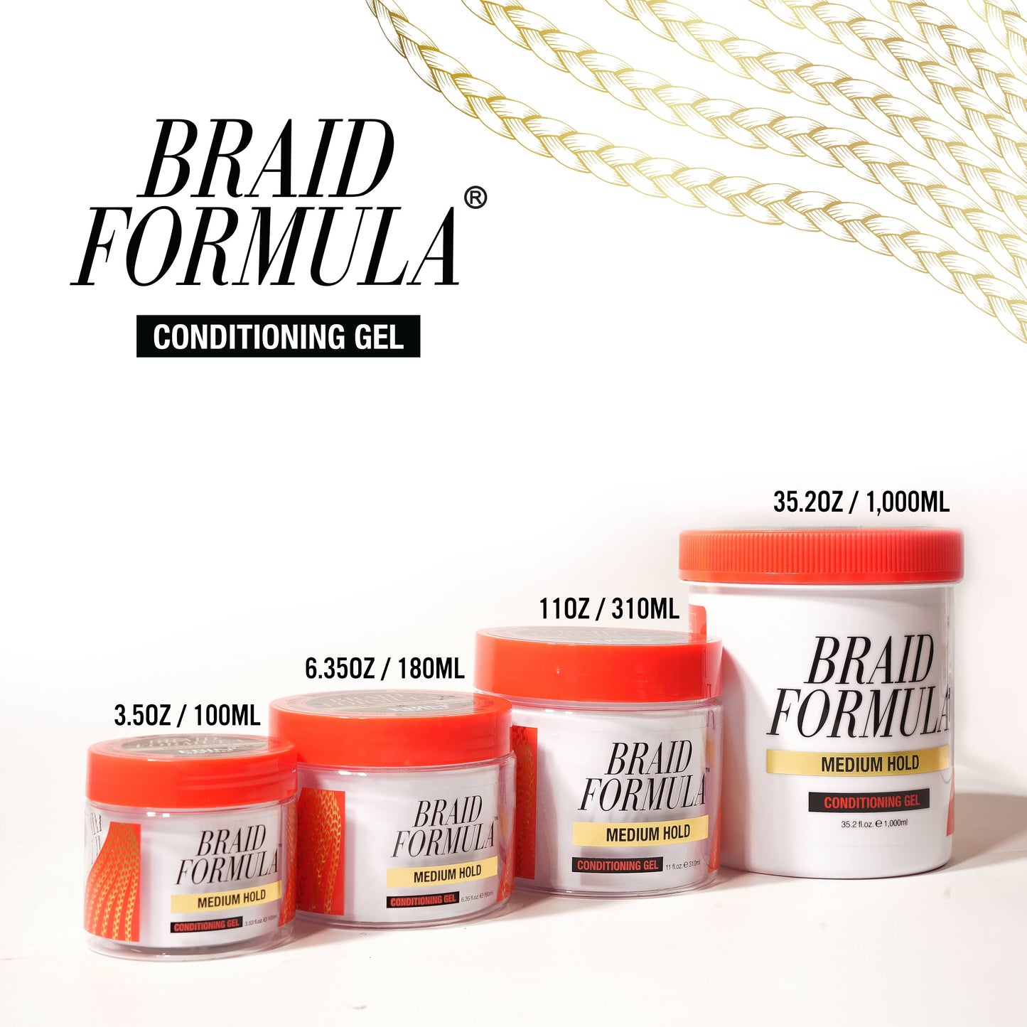EBIN NEW YORK - BRAID FORMULA CONDITIONING GEL MEDIUM HOLD: 6.35oz / 180mL
