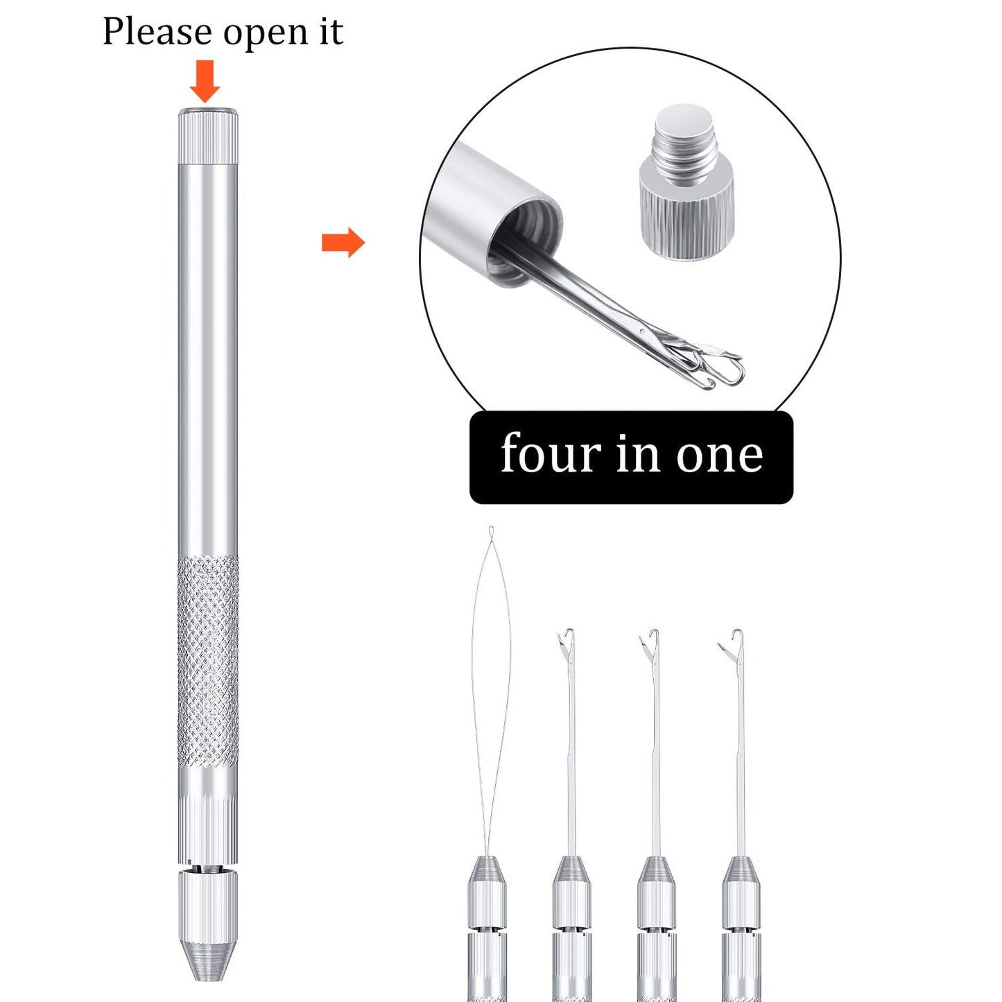 2 in 1 Hair Extension Tools, Includes Loop Needle Threader