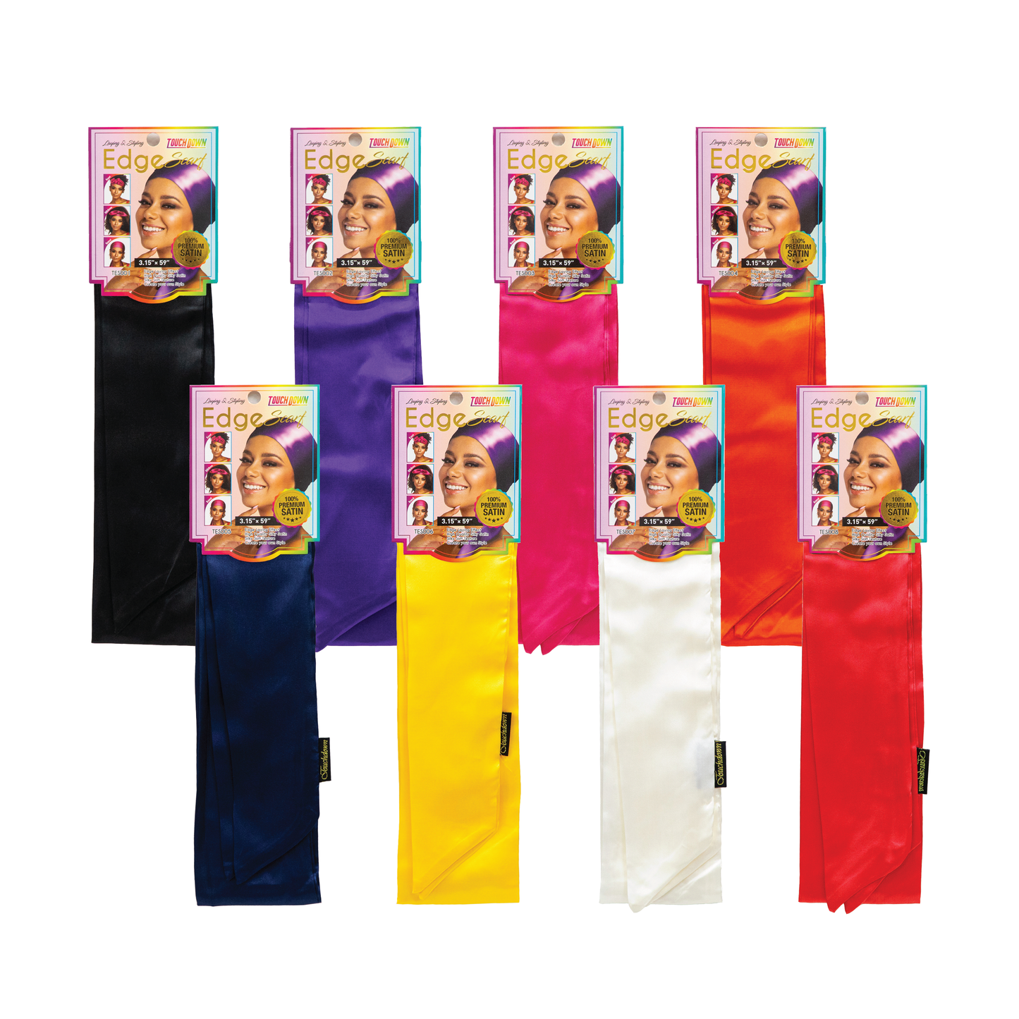 SM Beauty LLC - Edge Scarf | Plain Colors: TES002 Plain Purple 3.15"x59"
