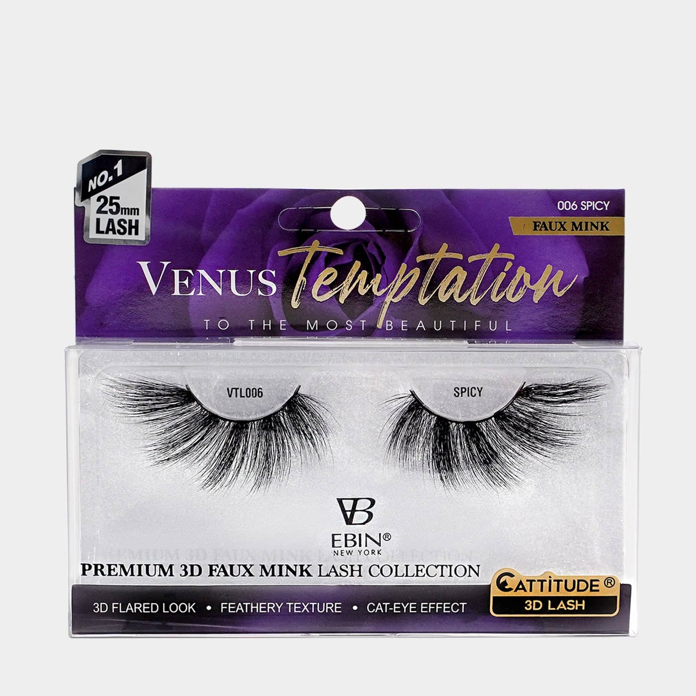 EBIN NEW YORK - Venus Temptation 25mm Faux Mink 3D Lashes: Mesmerize