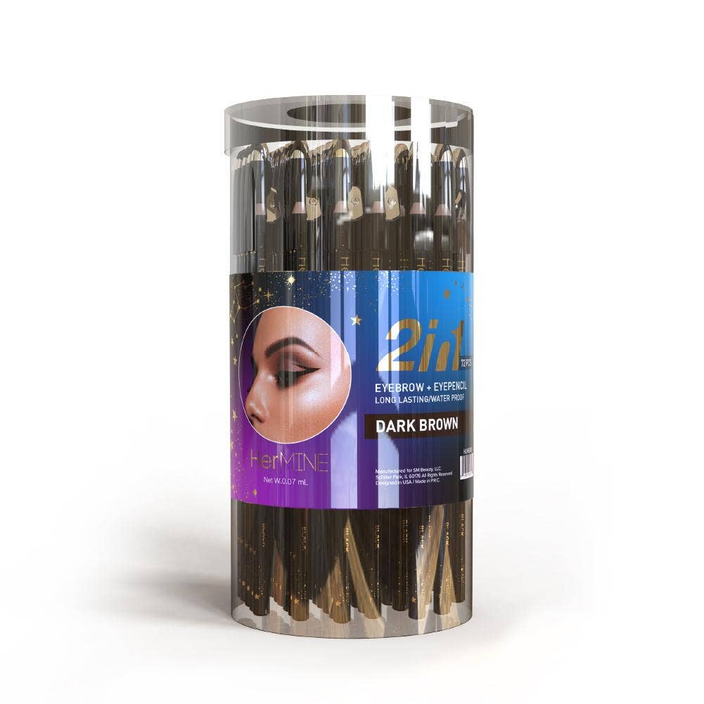 HerMINE - 2 in 1 Eyebrow + Eyepencil: Dark Brown