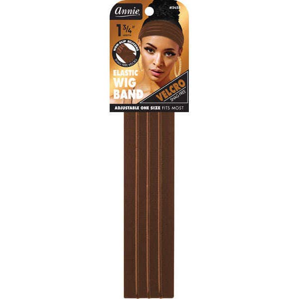 Annie - Annie Velcro Wig Band 4.5cm Silicone Grip Brown