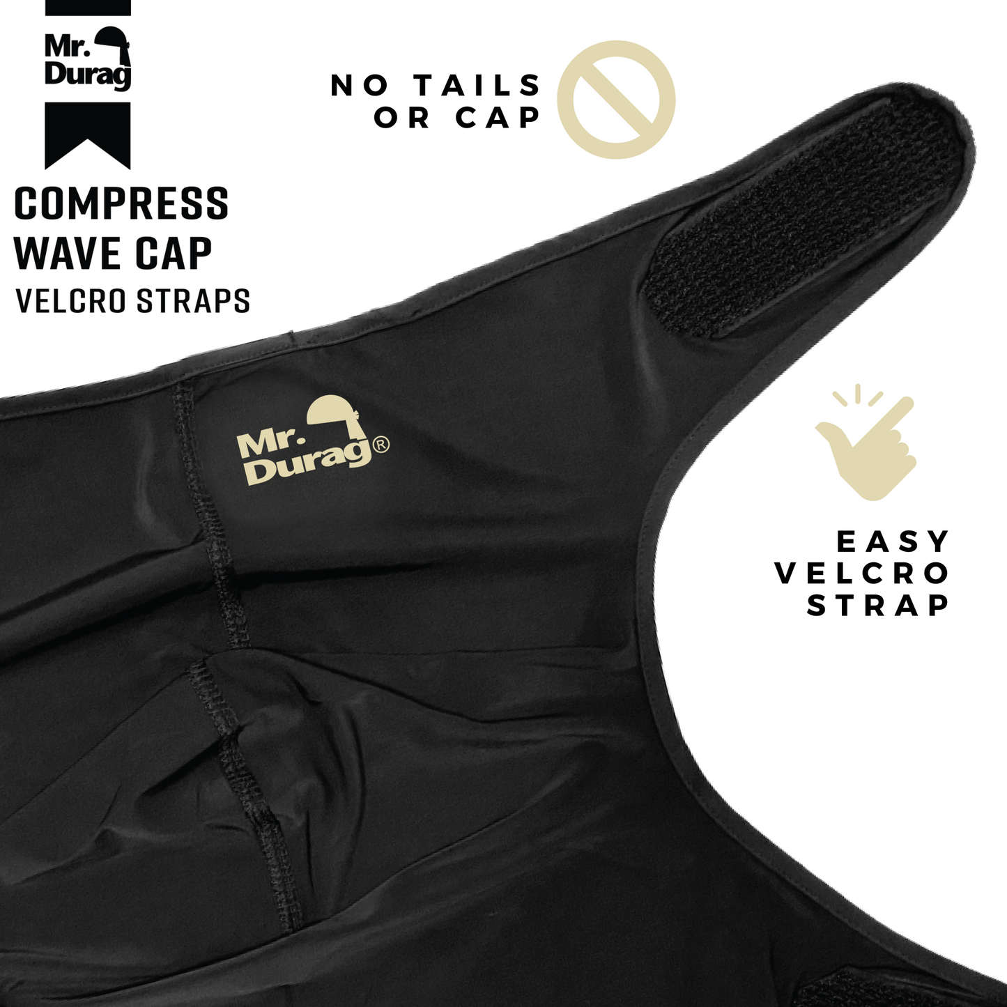 Annie International, Inc. - Mr. Durag Spandex Velcro Compress Wave Cap, Black