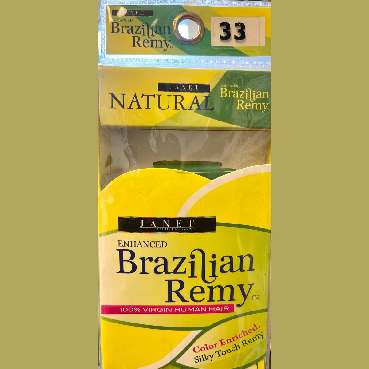 Janet Brazilian Remy Afro Jeff Puff 3PC 33 100% Virgin