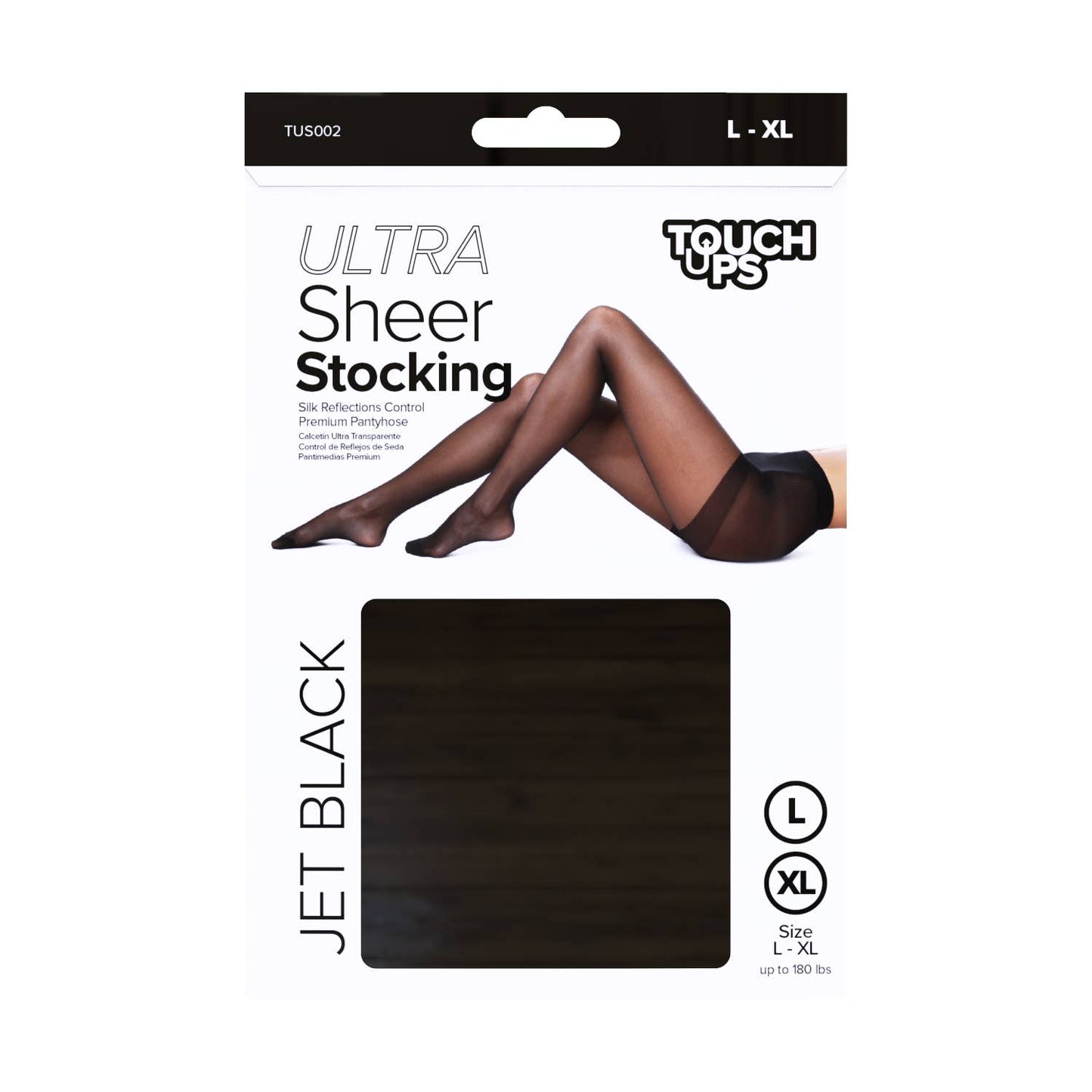 Touch Ups Ultra Sheer Stocking: Off Black - L-XL