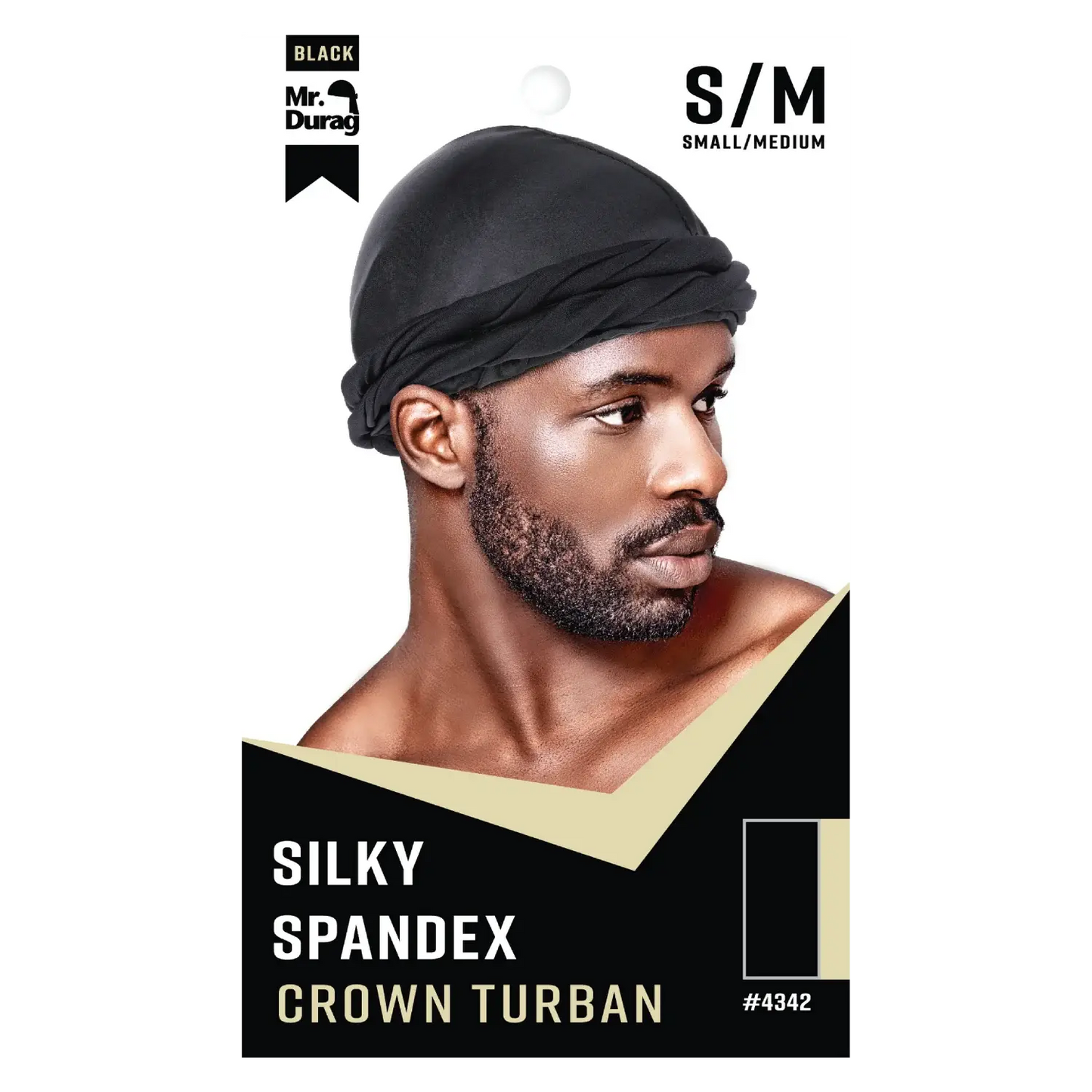 Annie International, Inc. - Mr. Durag Silky Spandex Crown Turban Black S/M