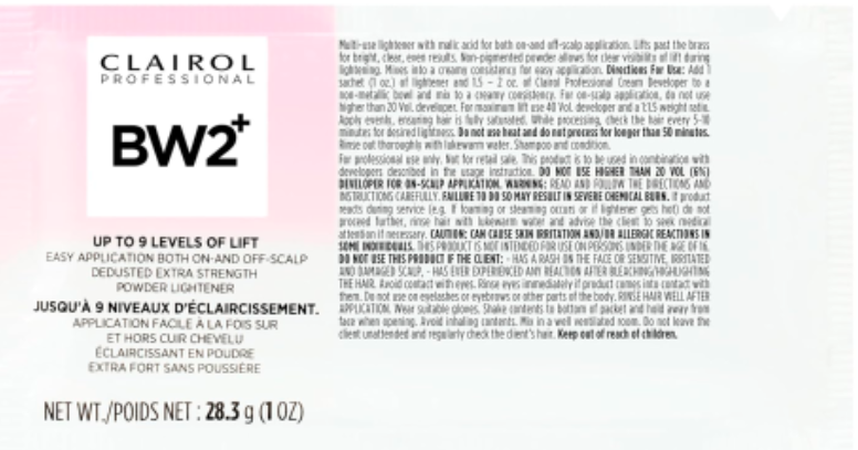 Majestic Wholesale - CLAIROL BW2 PLUS POWDER PACKETTES 9 LEVELS OF LIFT (12PCS)