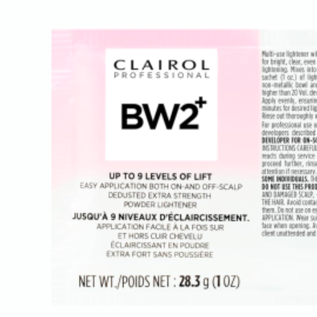 Majestic Wholesale - CLAIROL BW2 PLUS POWDER PACKETTES 9 LEVELS OF LIFT (12PCS)