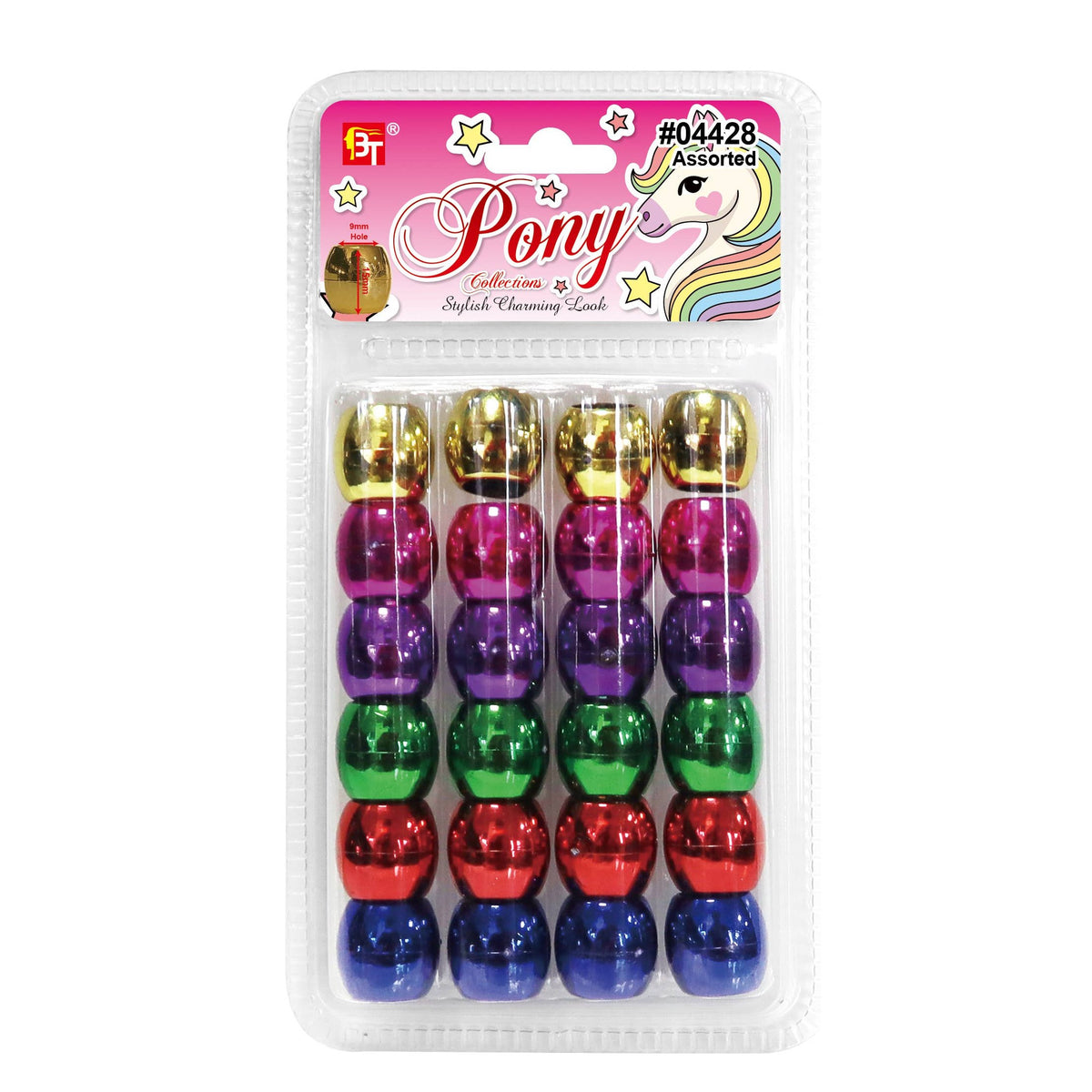 MI Hair Distribution - METALIC JUMBO ROUND BEADS (ASSORTED)
