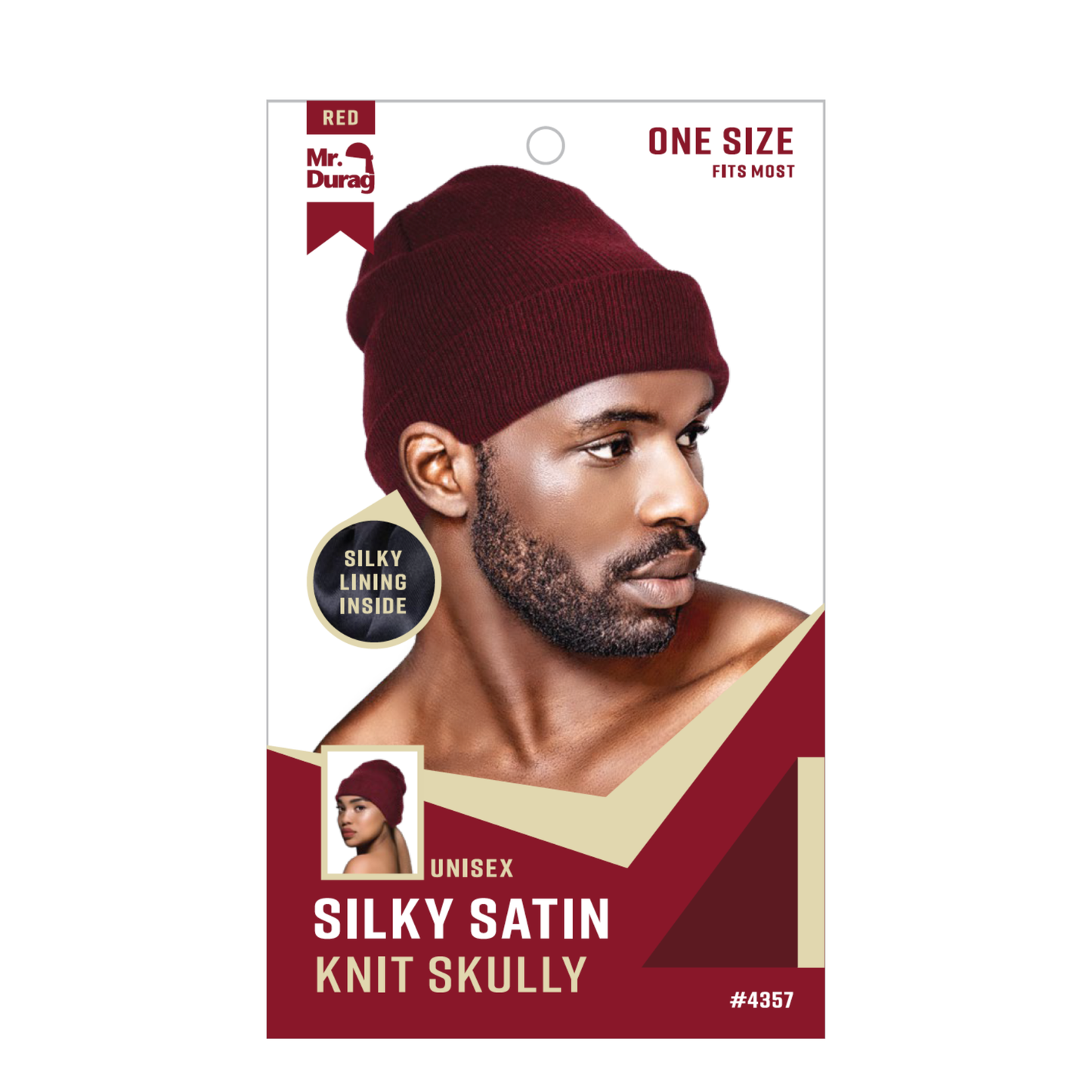 Annie International, Inc. - Mr. Durag Silky Satin Knit Skully, 1 Count Beanie, Assorted