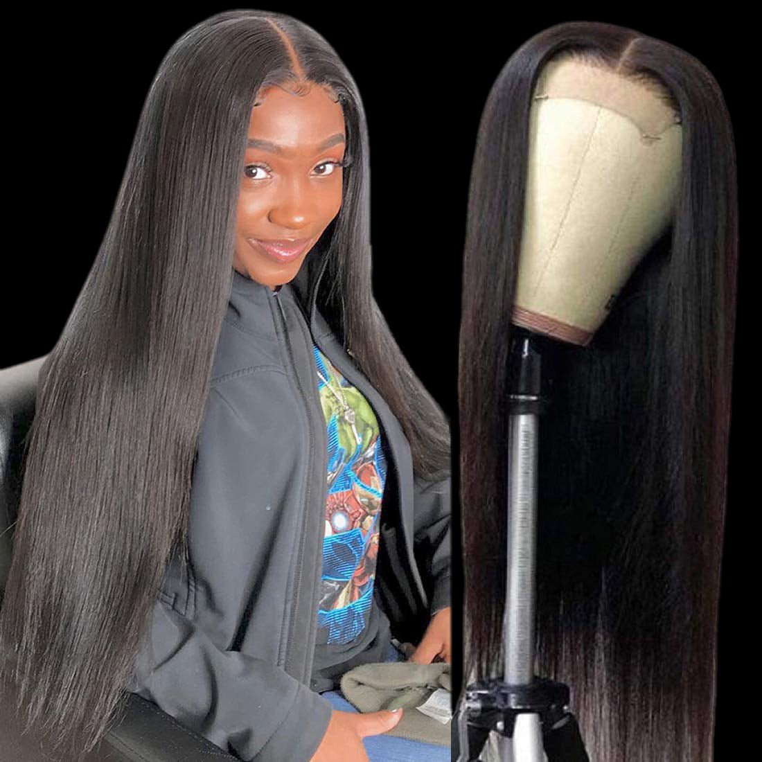4x4 Lace Closure Wigs Lace Front Wigs Straight Human Hair