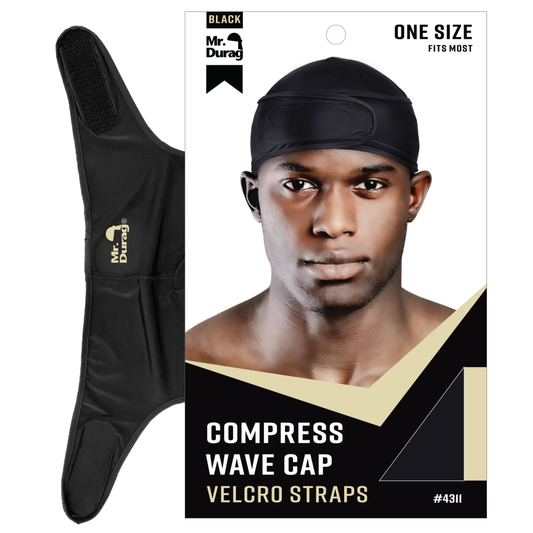 Annie International, Inc. - Mr. Durag Spandex Velcro Compress Wave Cap, Black