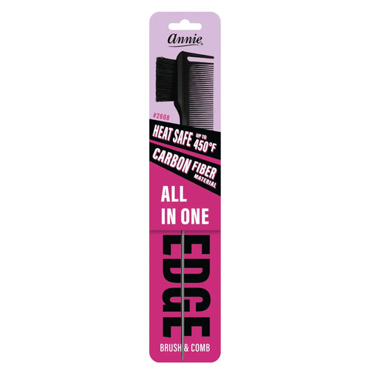 Annie International, Inc. - Annie All In One Edge Brush Natural Boar Bristle Black