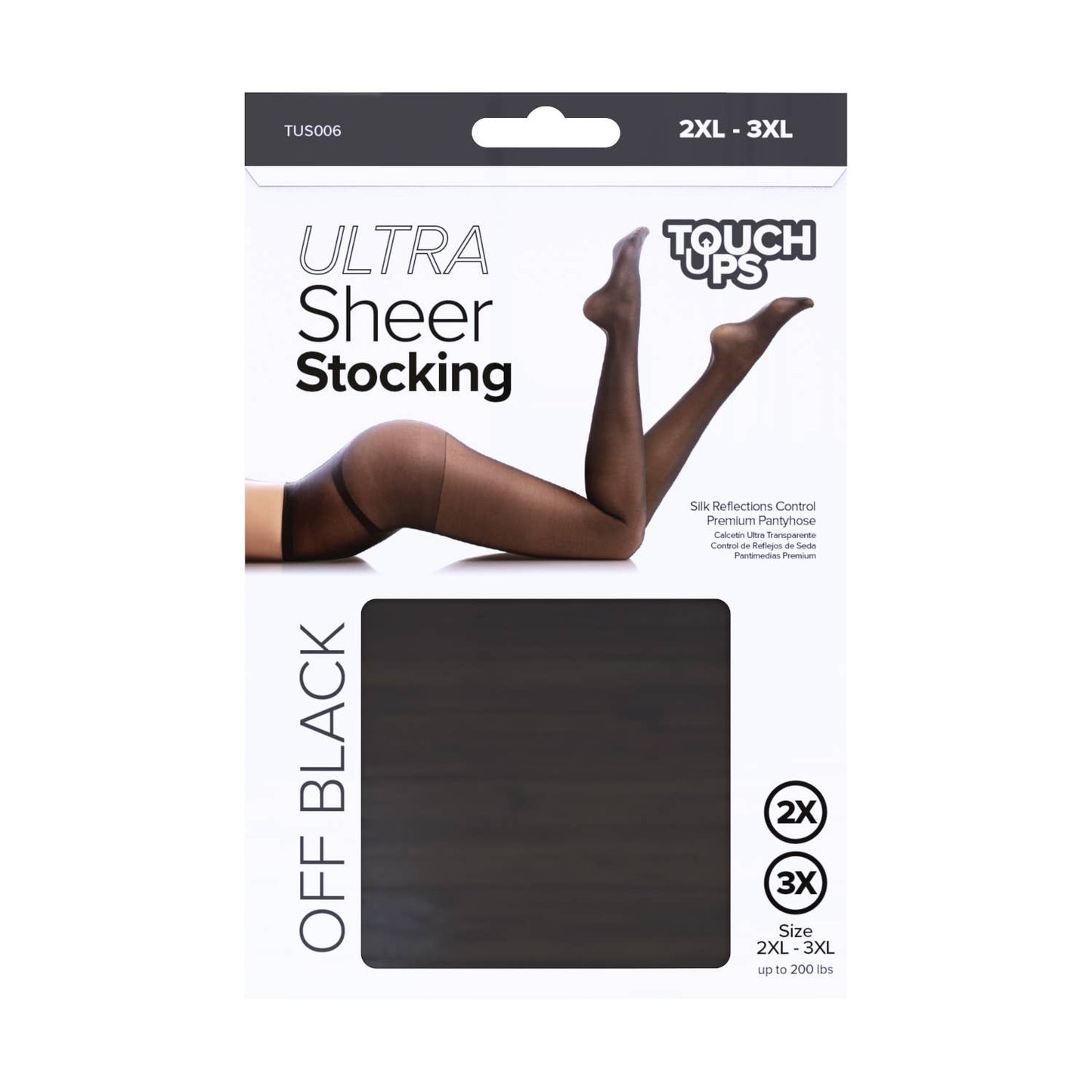 Touch Ups Ultra Sheer Stocking: Off Black - L-XL