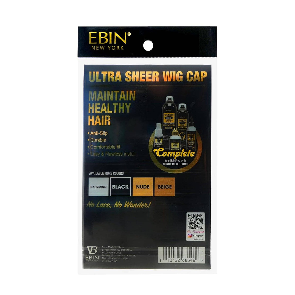 EBIN NEW YORK - Wonder Lace Bond HD Wig Caps: Beige