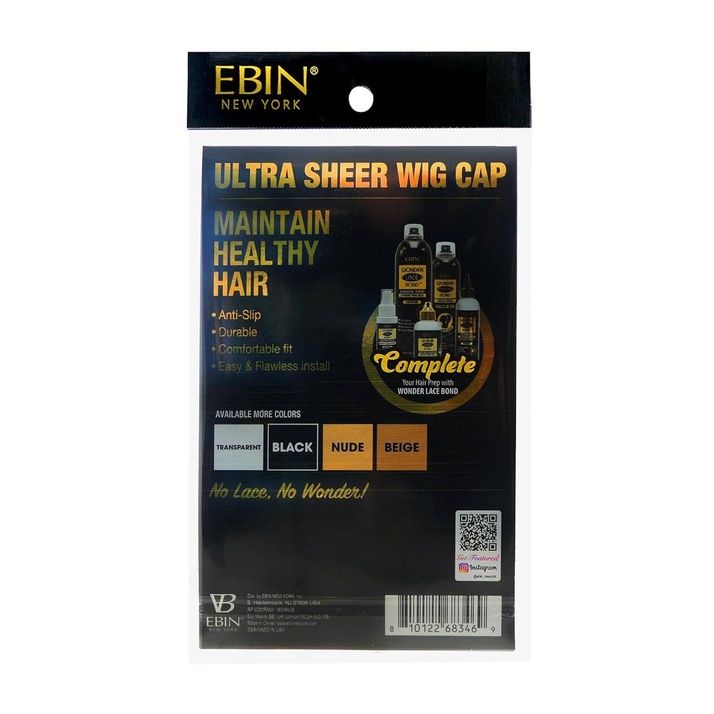 EBIN NEW YORK - Wonder Lace Bond HD Wig Caps: Nude