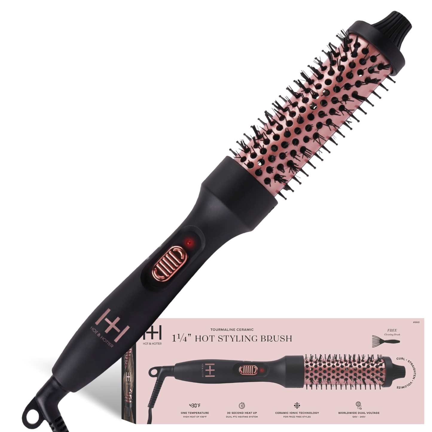 Annie International, Inc. - Hot & Hotter Tourmaline Ceramic Hot Styling Brush 1.25"