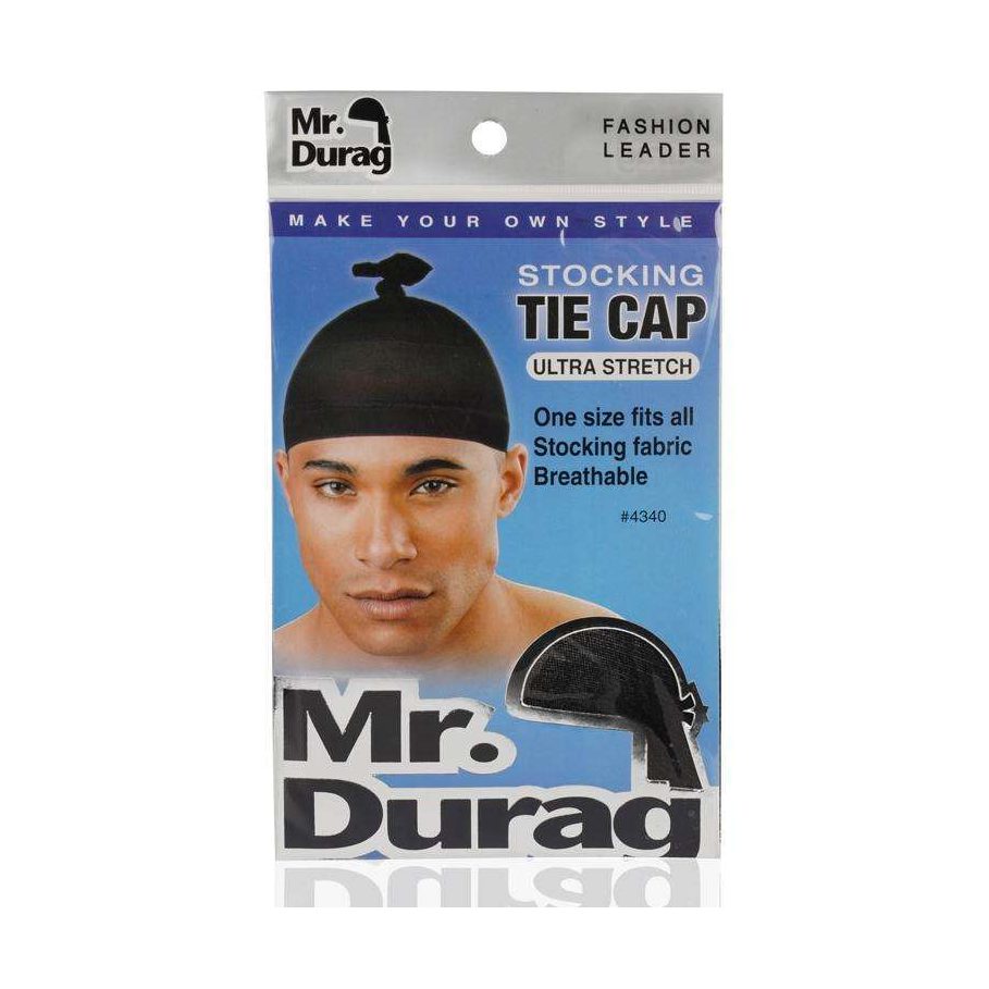 Mr. Durag Stocking Tie-Down Cap, 1 Count, Black