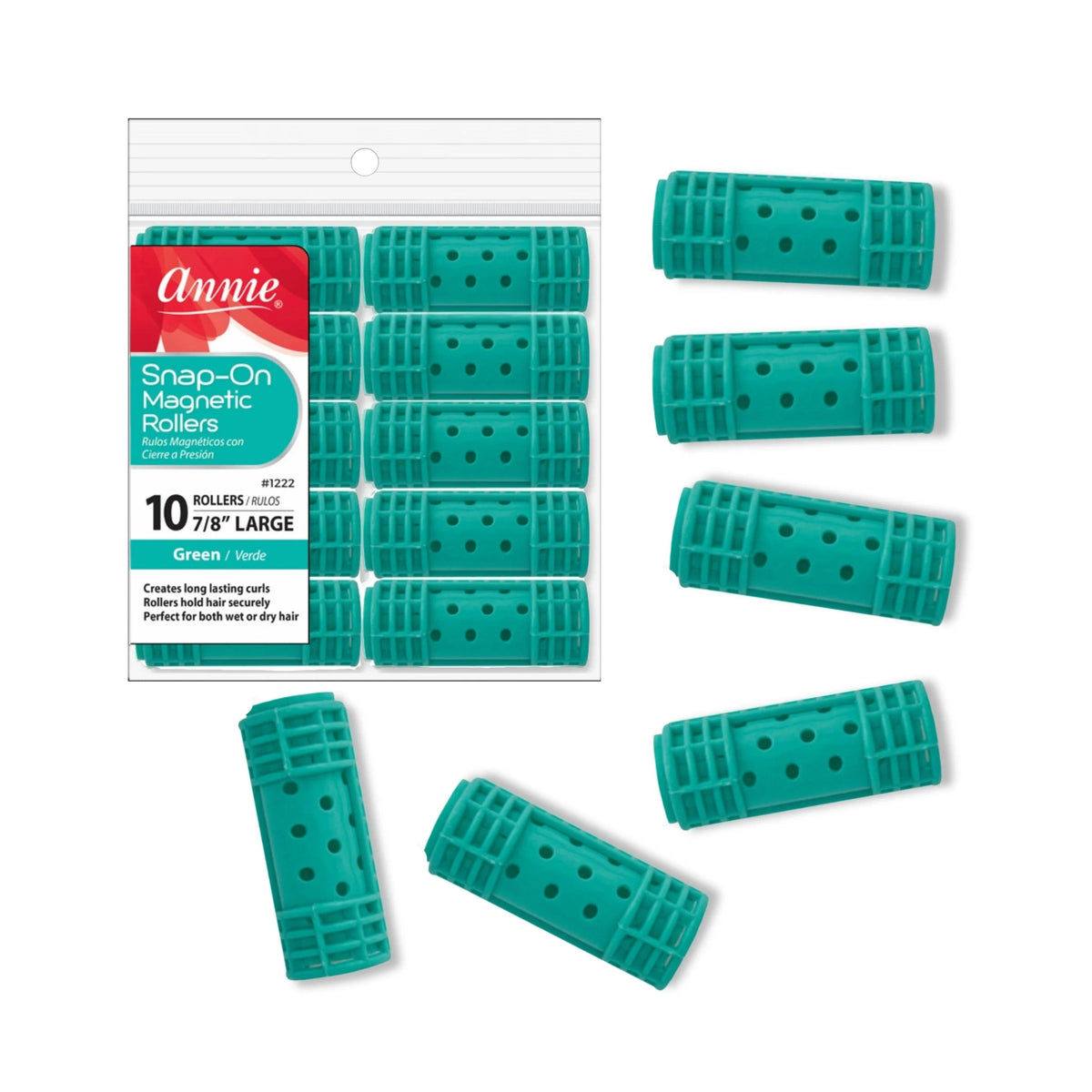 Annie Snap On Rollers 7/8" Large Green