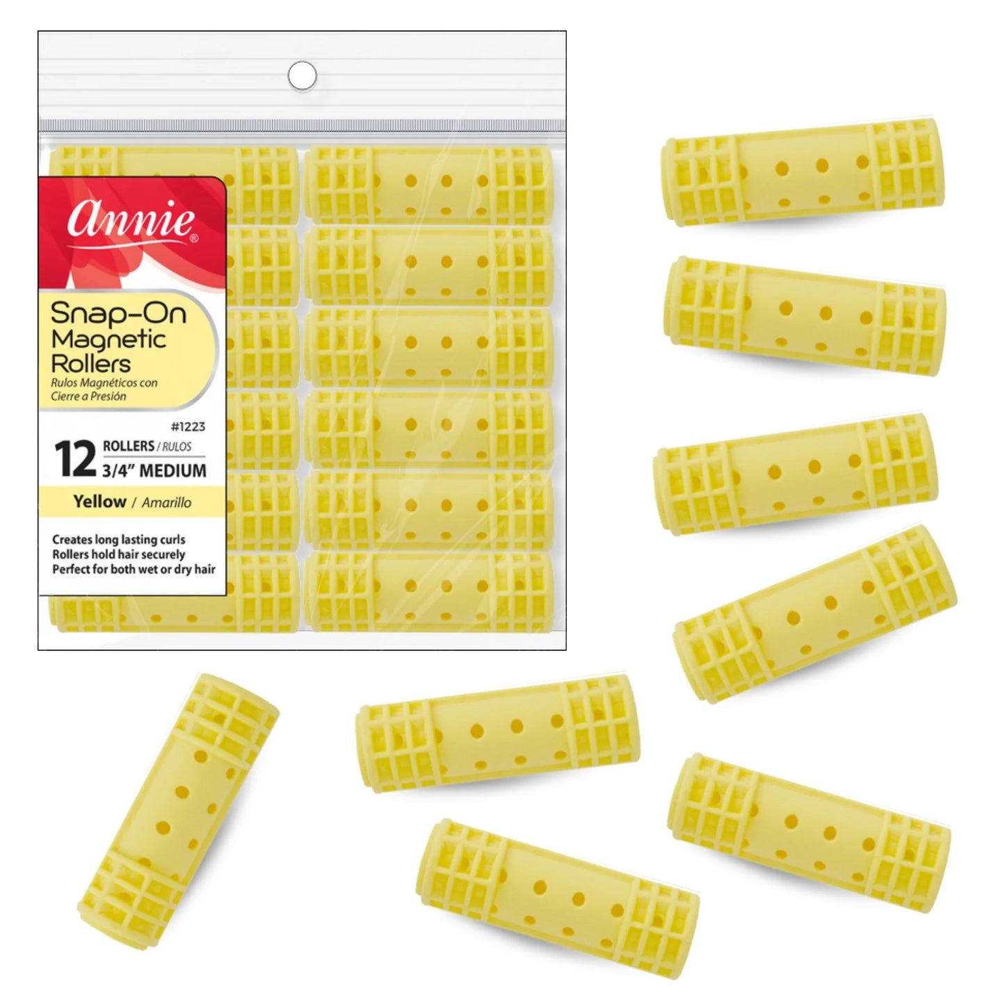 Annie Snap On Rollers 3/4" Medium Yellow