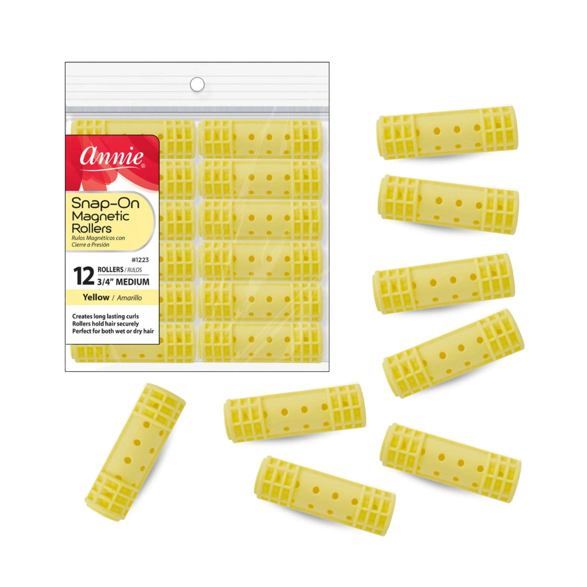 Annie Snap On Rollers 3/4" Medium Yellow