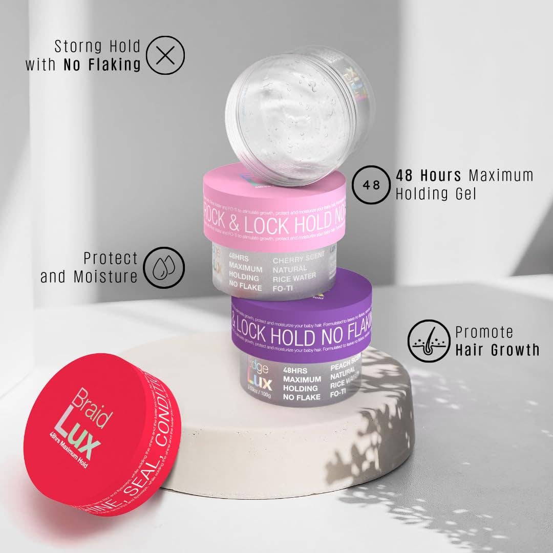 Lux Collection Edge Lux Edge Control Wax 48Hour Maximum Hold: Peach / 100g (12pc)