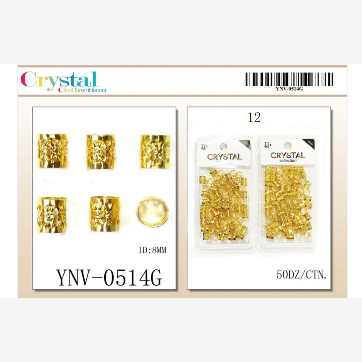 UP - FILIGREE BRAIDING TUBE - CRYSTAL COLLECTION - 8MM