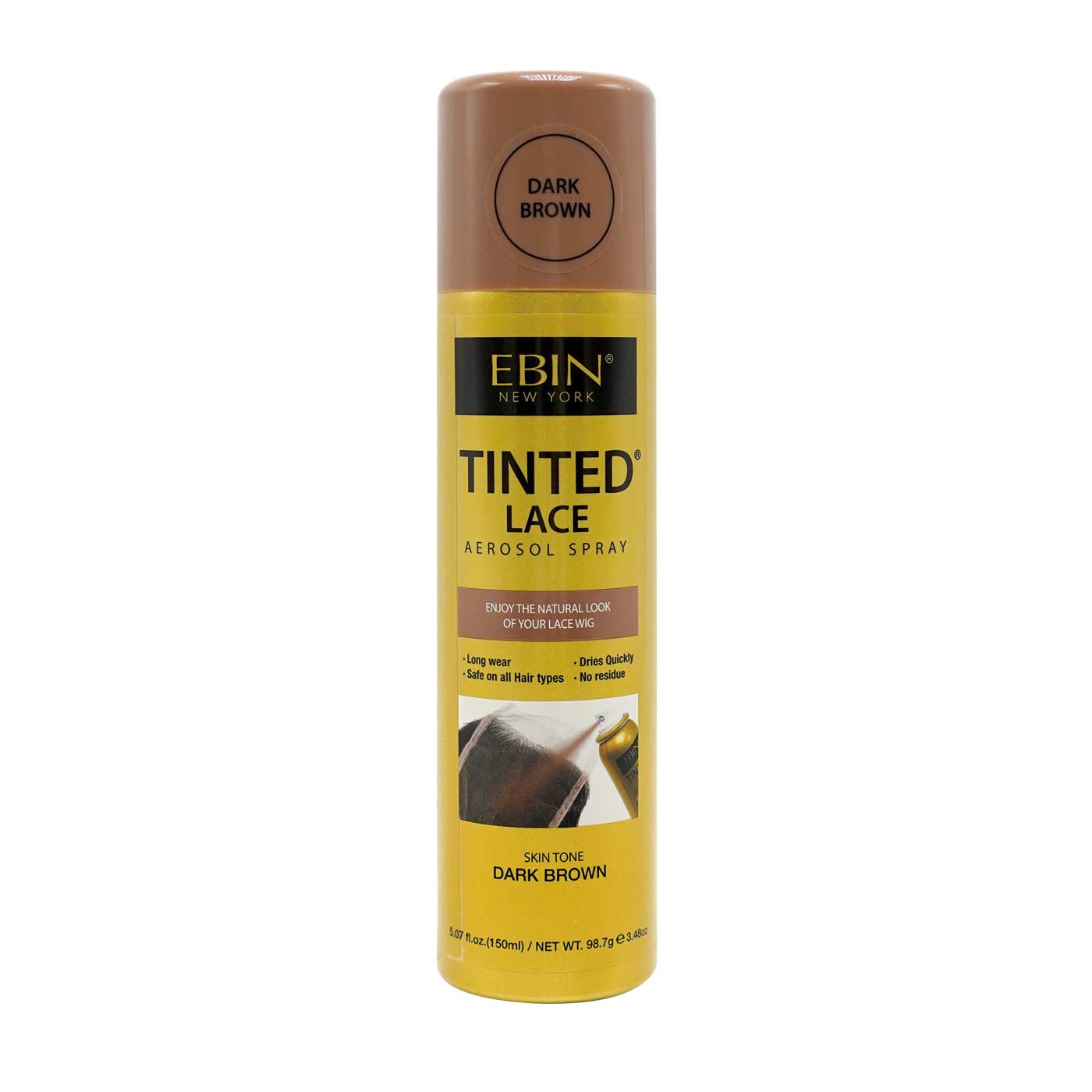EBIN NEW YORK - Tinted Lace Aerosol Spray 5.07oz/150ml: Medium Brown
