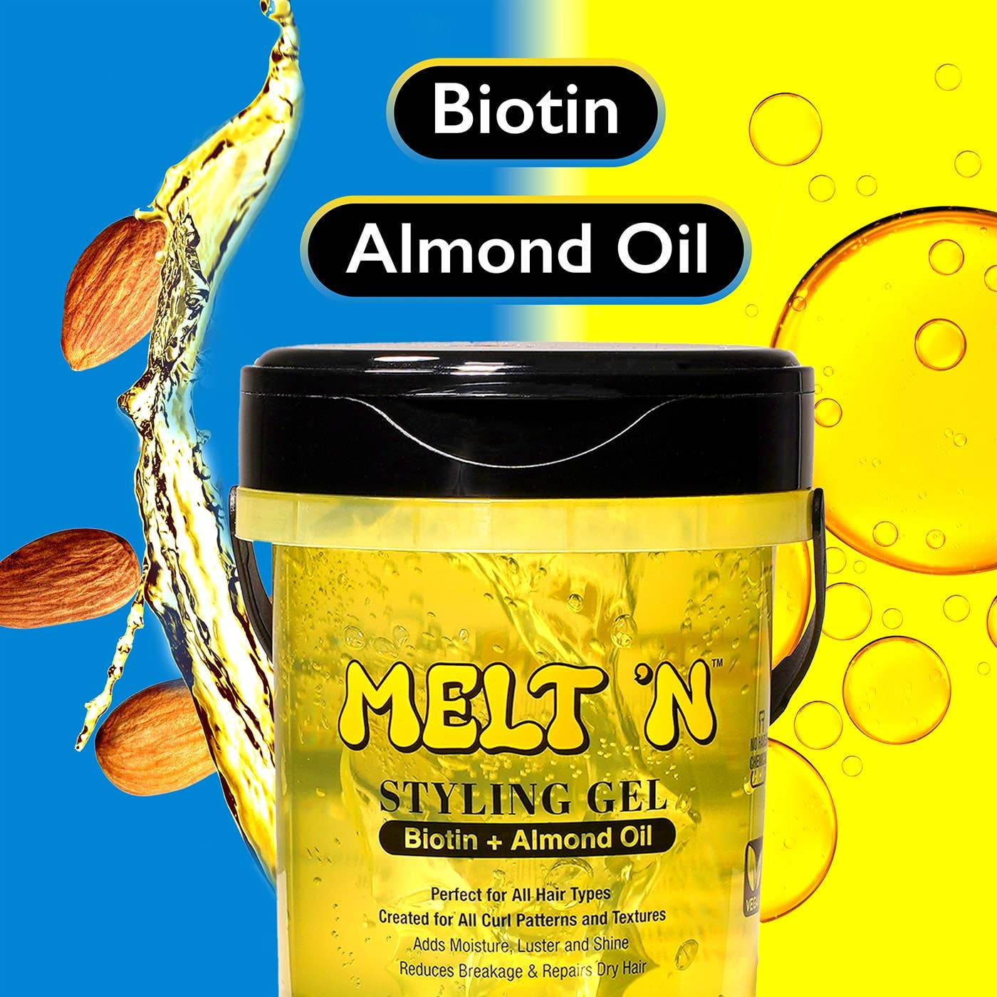 EBIN NEW YORK - MELT'N Styling Gel - Almond Oil + Biotin: 946ml (32oz)