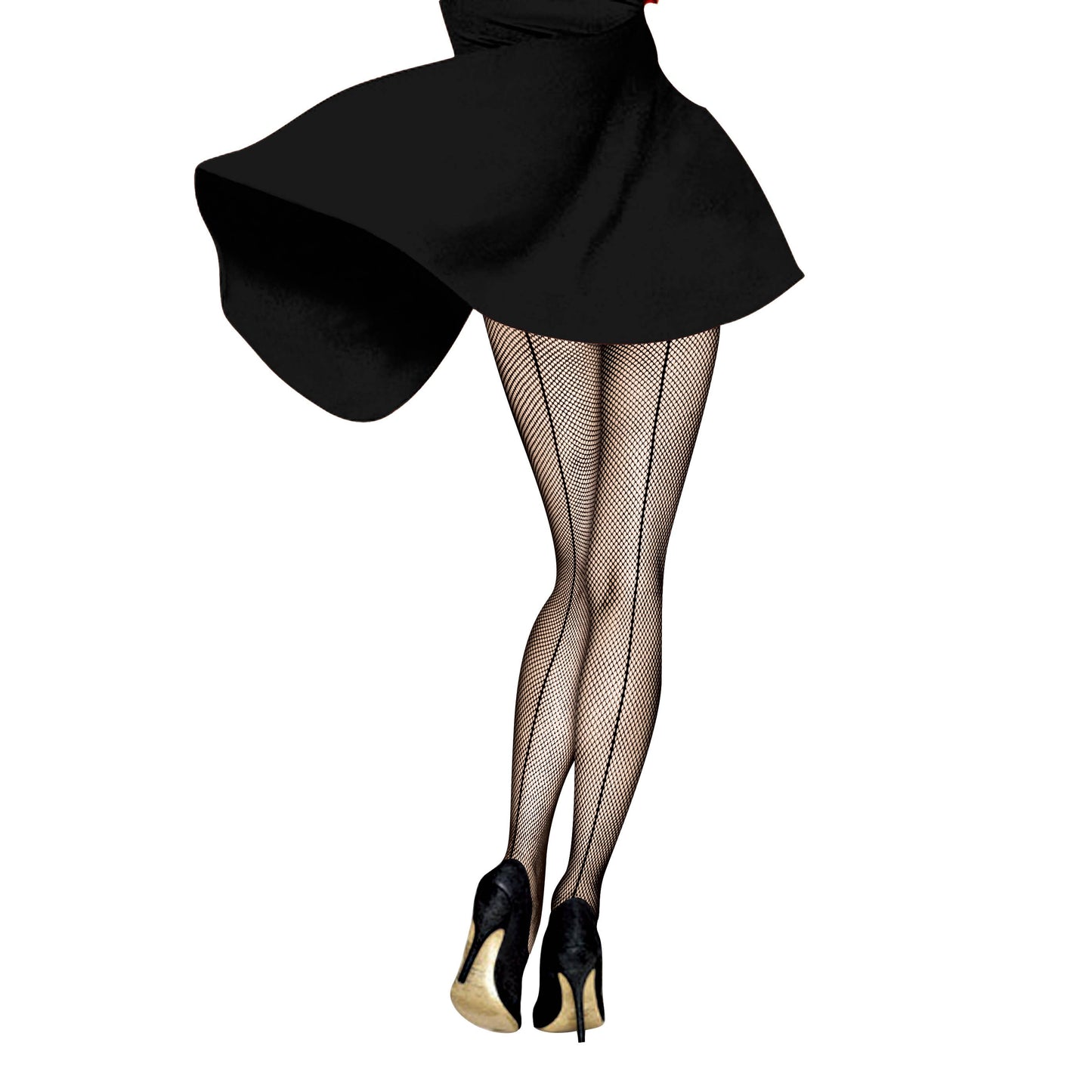 SM Beauty LLC - Touch Ups Patterned Fishnet Stockings: American Doll - Queen