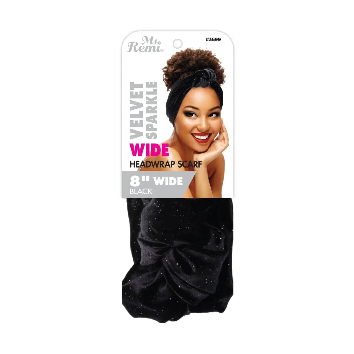 Annie International, Inc. - Wide Silky Headwrap Scarf Velvet Sparkle Black