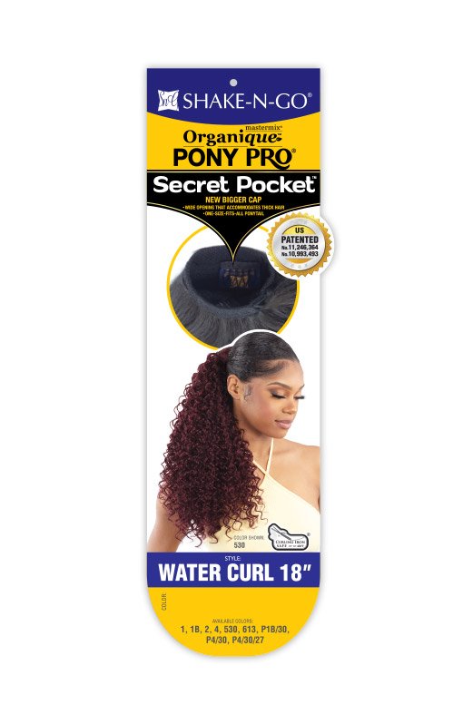 SHAKE N GO - PT WATER CURLS - SECRET POCKET PONYPRO - 18’’