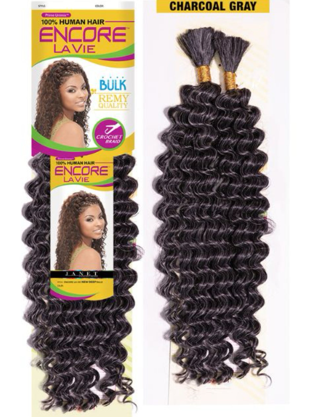 Janet Encore Lavie - New Deep Bulk 100% Human Hair Blend - Fantastic Colors - 18"