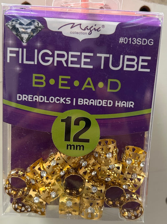 FILIGREE TUBE BEADS FOR DREADLOCKS - BRAIDED HAIR