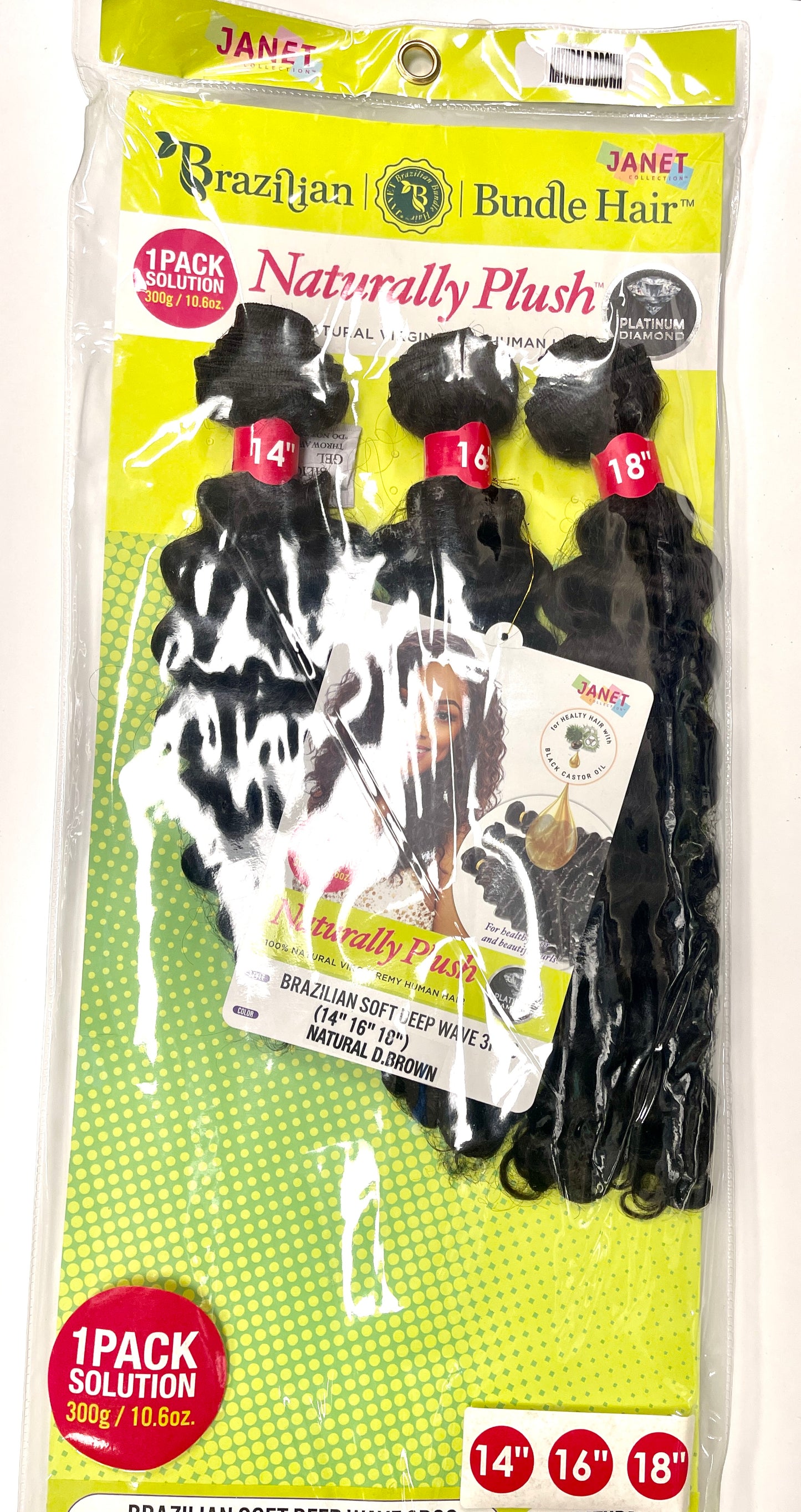 JANET - BRAZILIAN BUNDLE HAIR - NATURALLY PLUSH - DEEP WAVE - 14-16-18
