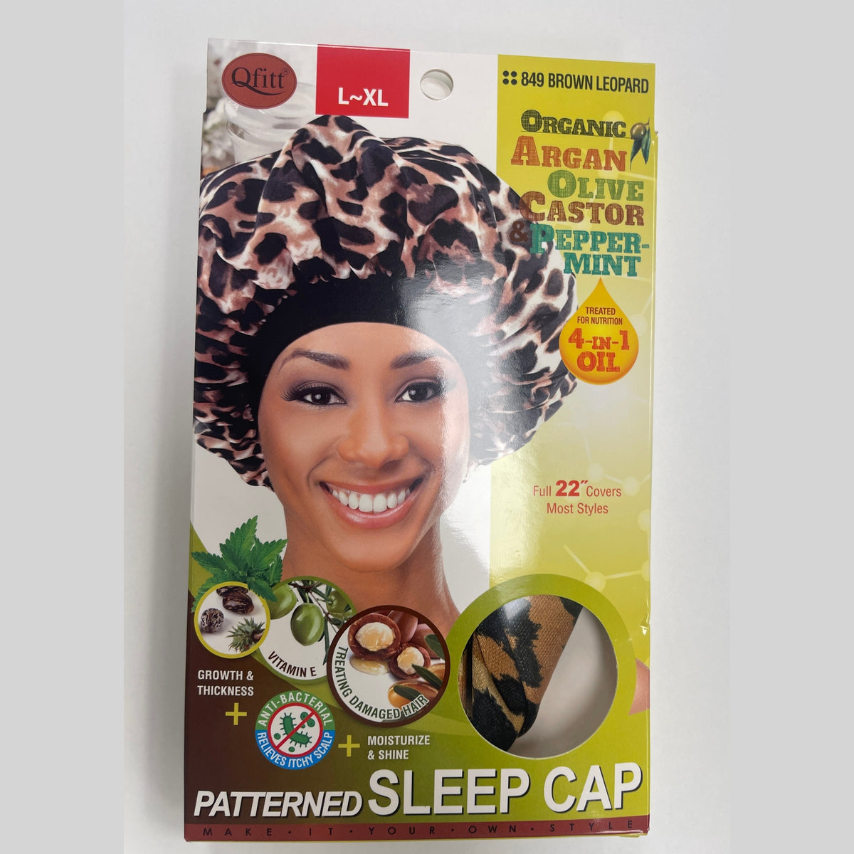 Organic Organ-Olive-Castor-perpermint-Patterned sleep cap