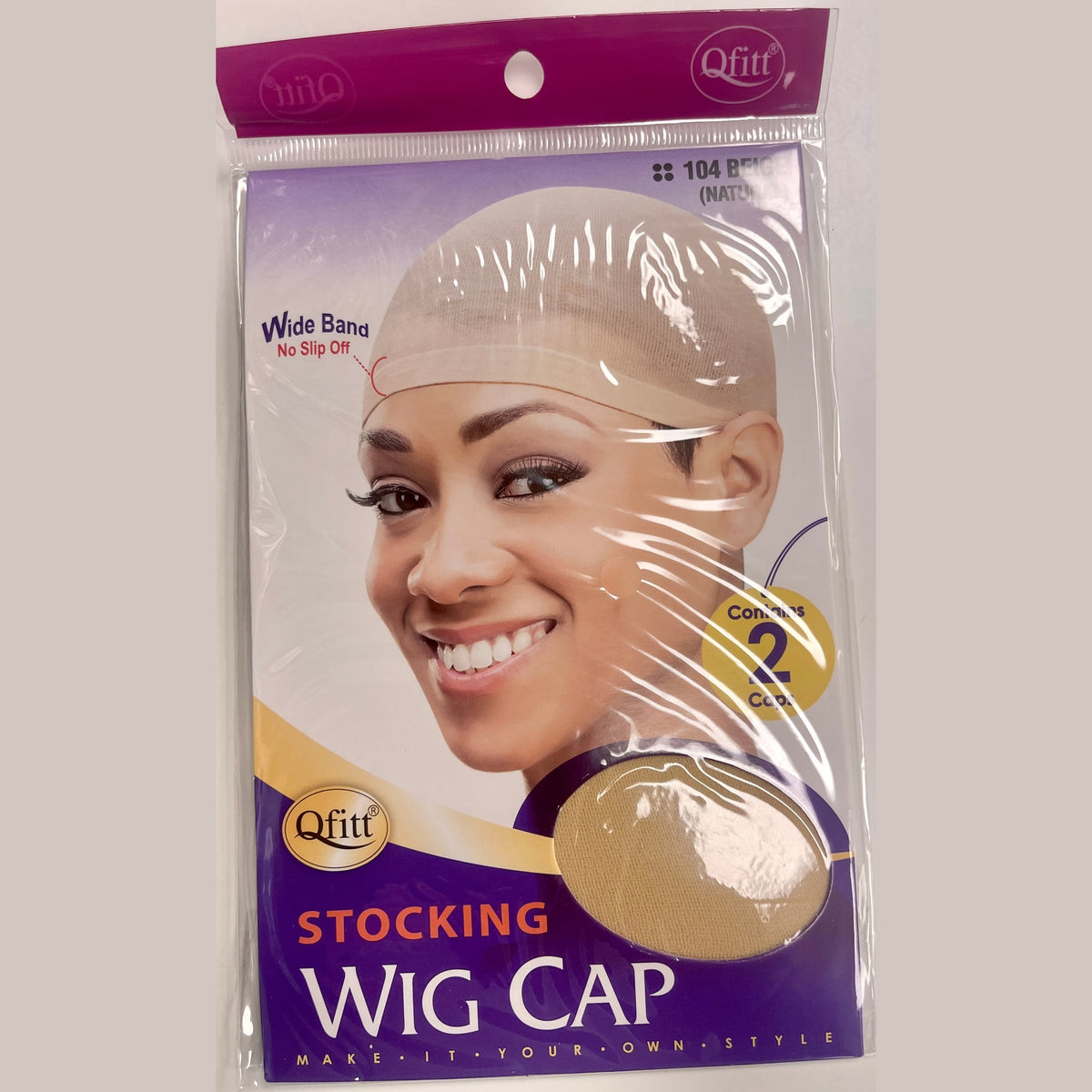 QFITT STOCKINGS WIG CAP- Wide band - 104 Beige