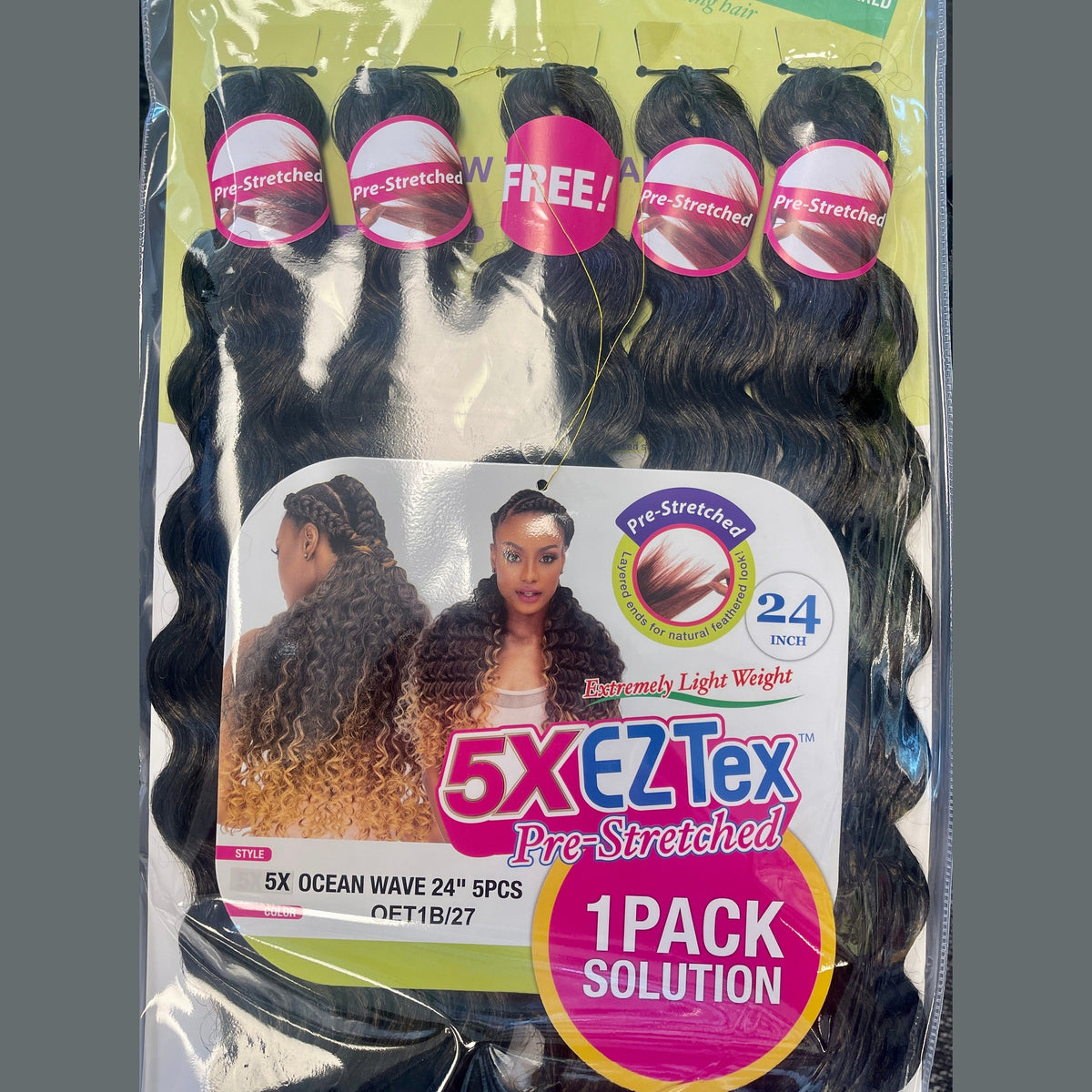 JANET 5X OCEAN WAVE - EZ TEX- PRE-STRETCHED - 24'' -5PCS