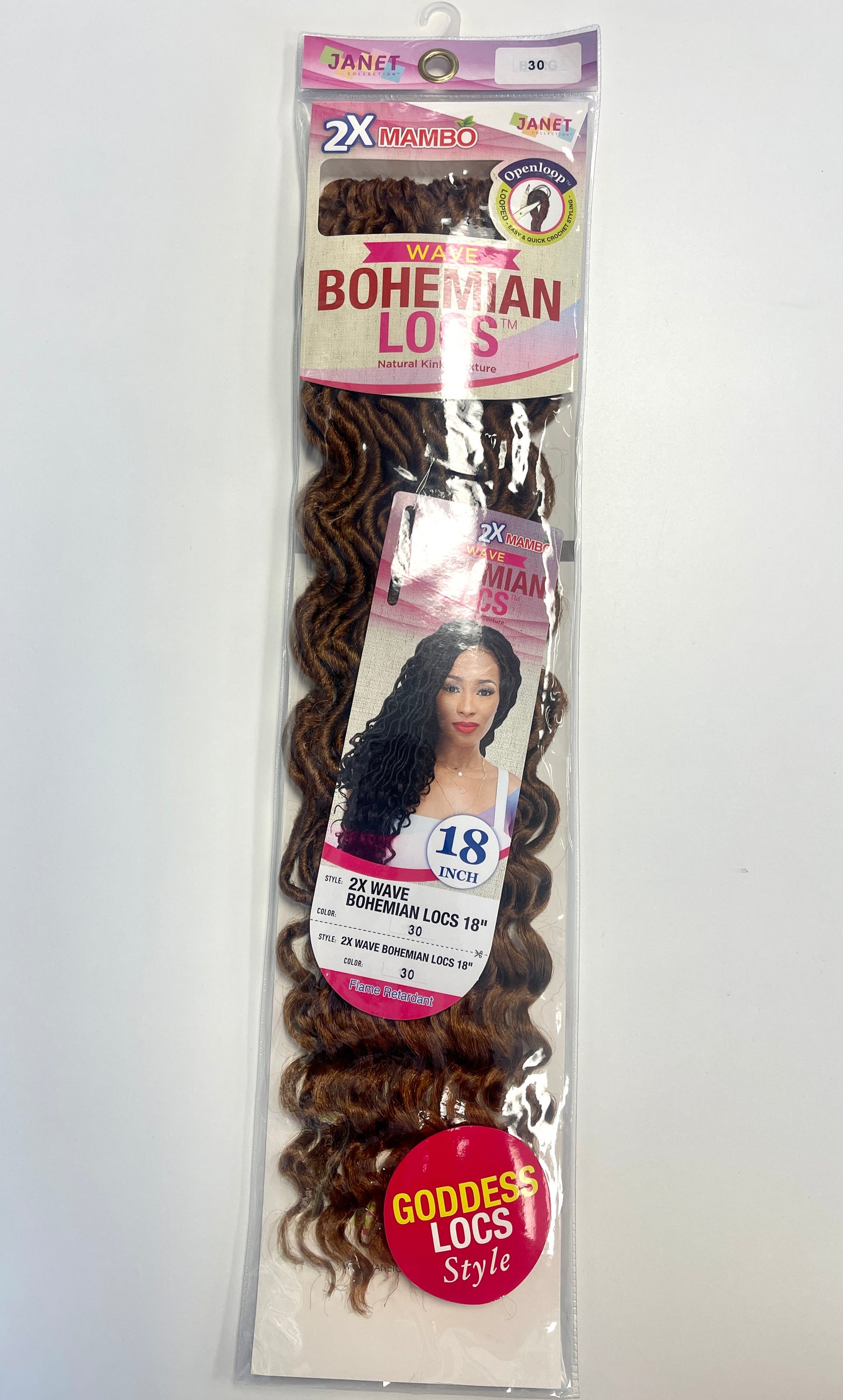 2X MAMBO WAVE - BOHEMIAN LOCS - NATURAL KINKY TEXTURE 18''
