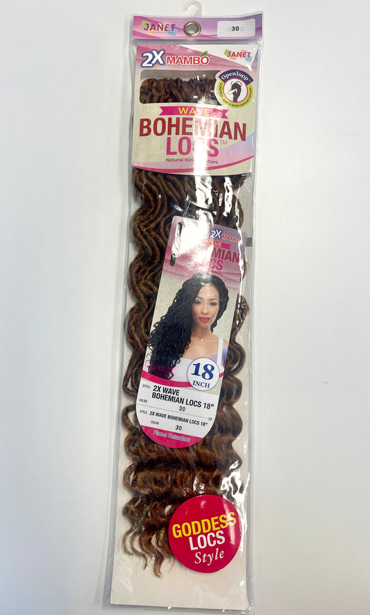 2X MAMBO WAVE - BOHEMIAN LOCS - NATURAL KINKY TEXTURE 18''