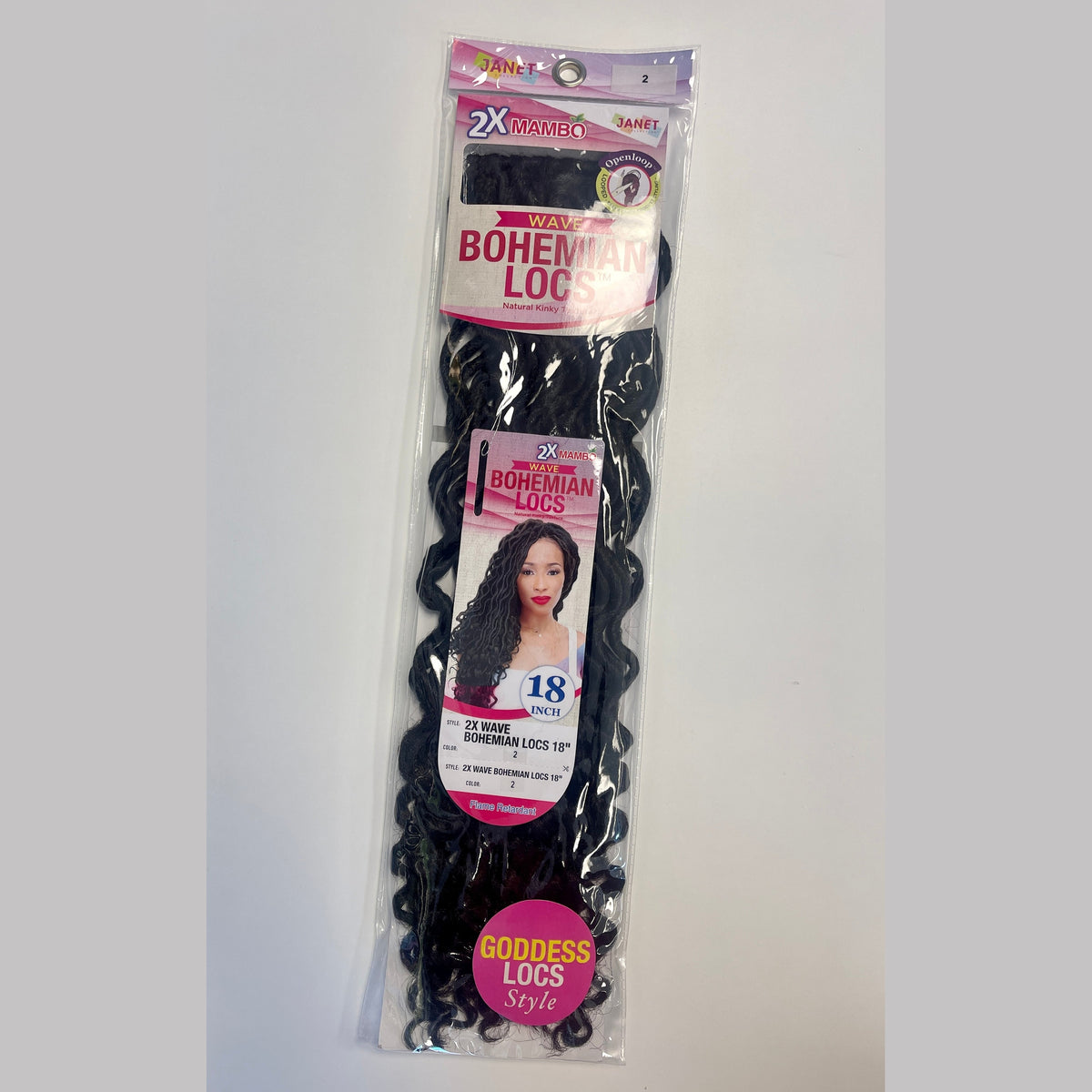 2X MAMBO WAVE - BOHEMIAN LOCS - NATURAL KINKY TEXTURE 18''