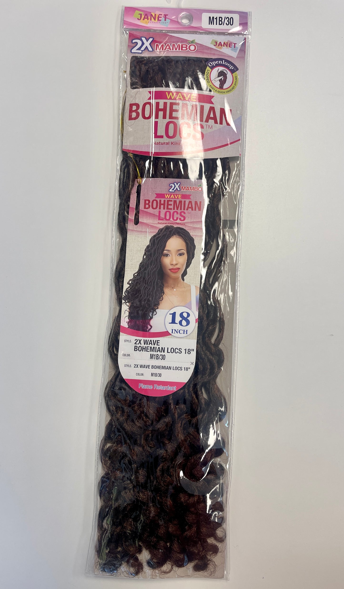 2X MAMBO WAVE - BOHEMIAN LOCS - NATURAL KINKY TEXTURE 18''