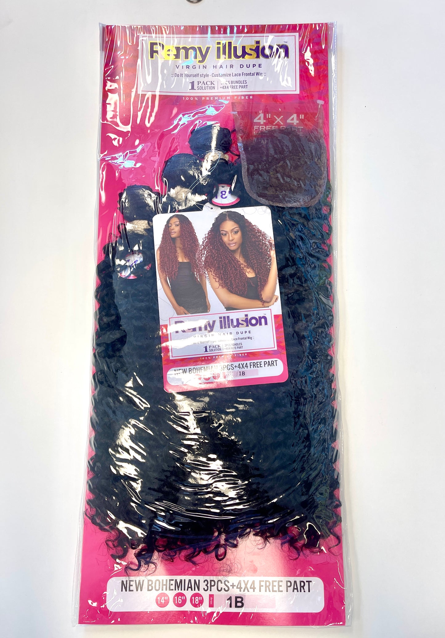 NEW REMY ILLUSION - VIRGIN HAIR DUPE - New Bohemian 3pcs - 4x4 - free part